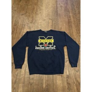 Vtg 90s L 1998 Rose Bowl University of Michigan Football Sweatshirt USA Sweater